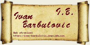 Ivan Barbulović vizit kartica